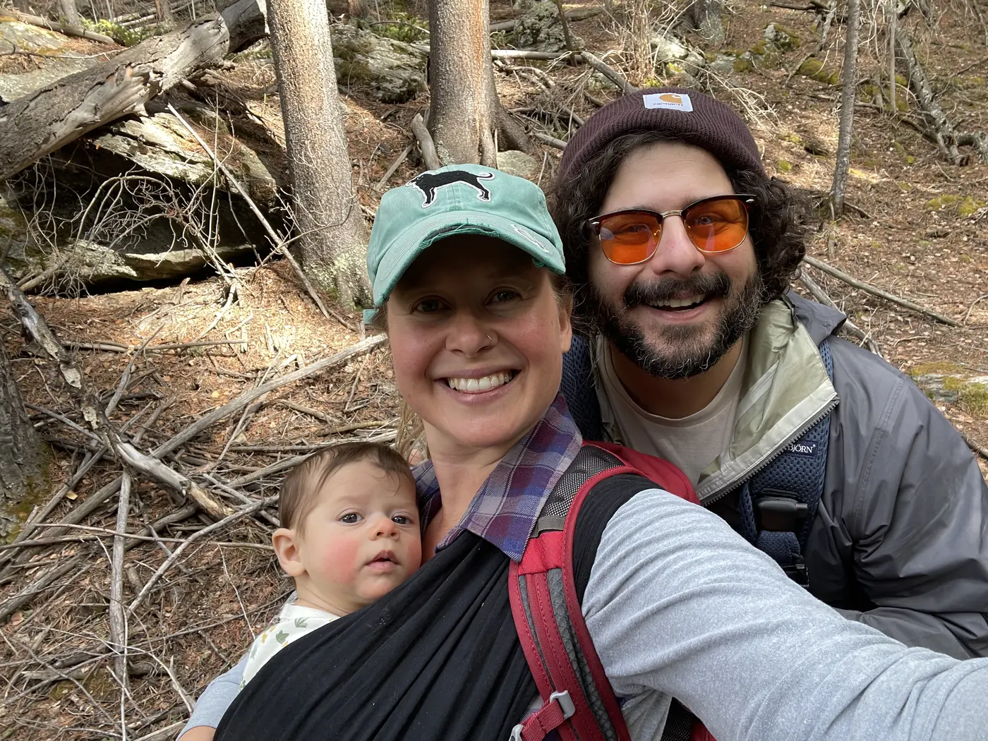 Mike and Jenna hiking a mountain pass in Colorado