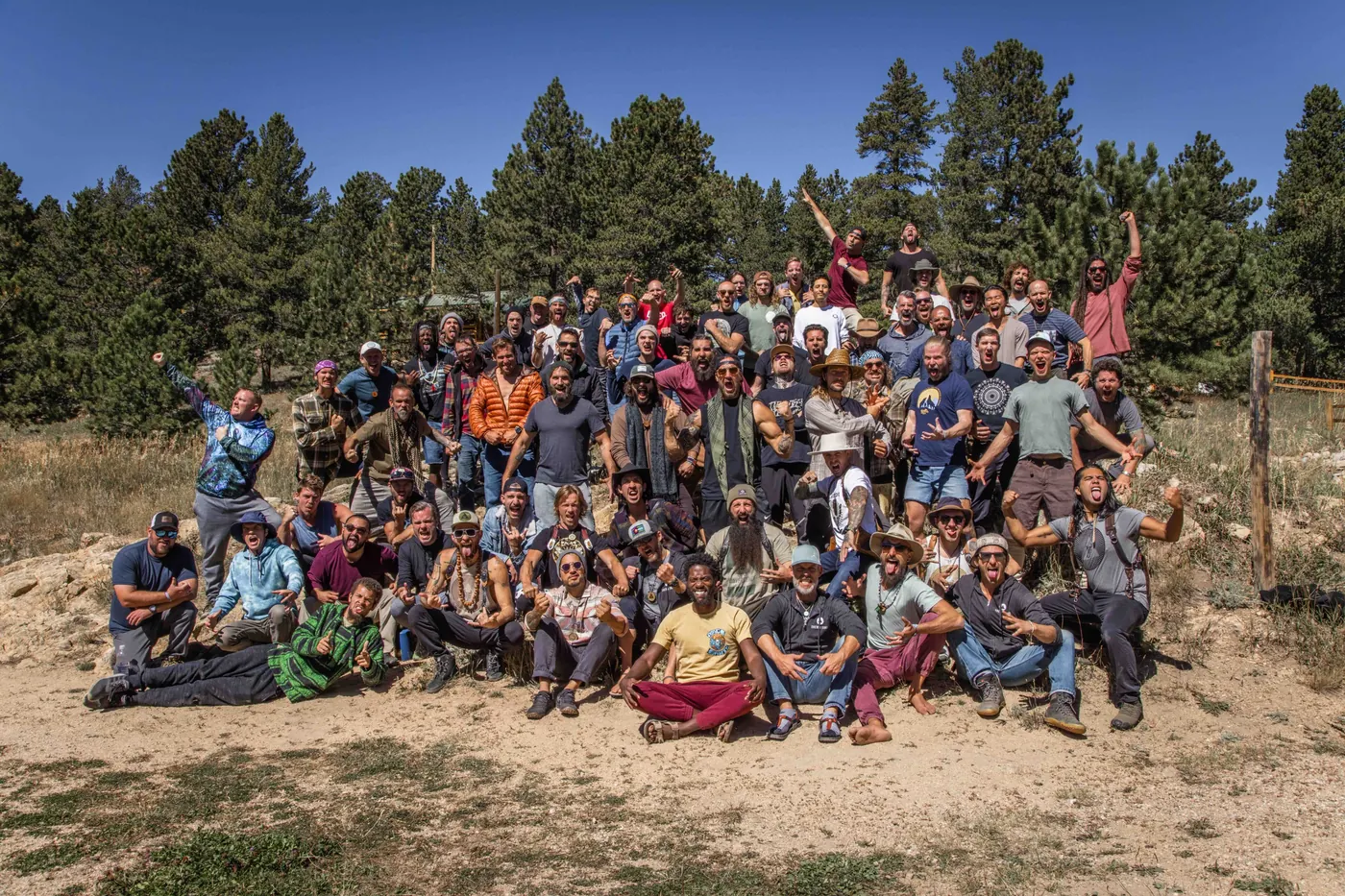 A large men's work gathering in Colorado